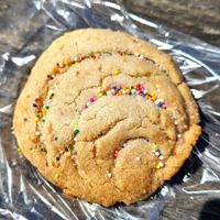 Rainbow sprinkle cookie at Casita Vegana SF in San Francisco