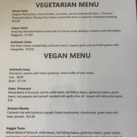 vegetarian/vegan menu!  at Miramar Beach Restaurant in Half Moon Bay