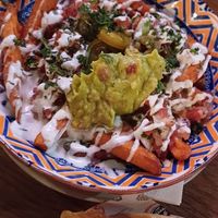 Loaded sweet potato fries at La Taqueria in Belgrade