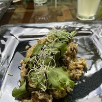 Vegan risotto with mushrooms   at Ylla Organic Fusion in Aguas Calientes