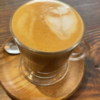 Flat white with almond milk  at Milenaria Café in Lima