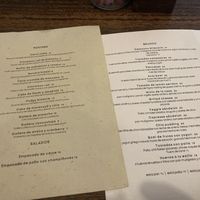 Menu  at Milenaria Café in Lima