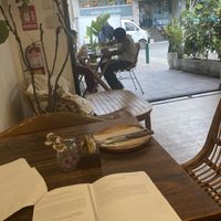 Cozy seating  at Milenaria Café in Lima