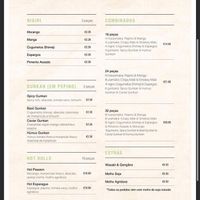 Menu at Vegamaki Sushi Bar in Porto