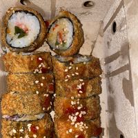 Hot passion (filled with strawberries)  at Vegamaki Sushi Bar in Porto