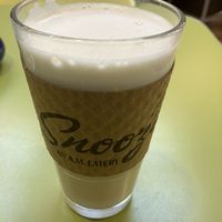 Great vegan chai oat milk latte   at Snooze in San Diego