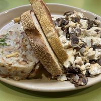 Tofu scramble with onions and double mushrooms   at Snooze in San Diego