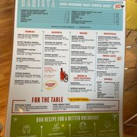 Menu Front at Snooze in San Diego
