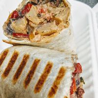 Vegan potato burrito at Prince Street Cafe in Lancaster