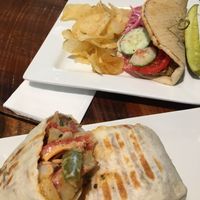 Potato burrito and falafel pita at Prince Street Cafe in Lancaster
