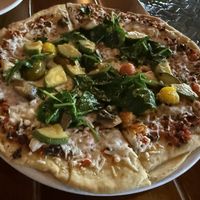 Vegan pizza   at Ocean's Isla in Isla Mujeres