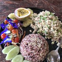 Laab (super delicious and not spicy)  at Shambhala in Koh Phayam