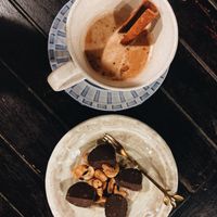 Vegan chocolate and coconut chai tea ☕️   at Shambhala in Koh Phayam