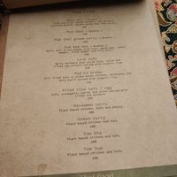 Menu at Shambhala in Koh Phayam