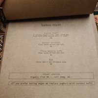 Menu at Shambhala in Koh Phayam