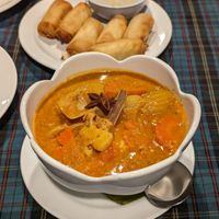 Tofu massaman curry and veg spring rolls #Veganuary at KoDam Kitchen in Ao Nang