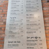 Menu at Het Coffy-Huys in Enkhuizen