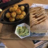 Vegan sandwich with roast potatoes   at La Civeta & el Elefante - Café in Medellin