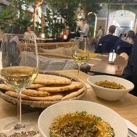 Pumpkin hummus with mushrooms, pumpkin seeds, rosemary and extra virgin olive oil  at Twentysix in Budapest