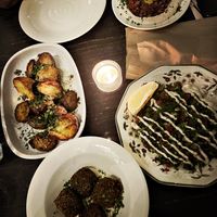 Hummus, shirahi salad & Yemeni fafafel   at Twentysix in Budapest