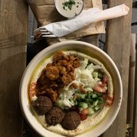 Humus Salad (pita bread in bag)  at Hummus Bar - Nagymező utca in Budapest