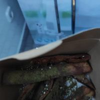 Bad pic, but these are za'atar sticks to go at Hummus Bar - Nagymező utca in Budapest