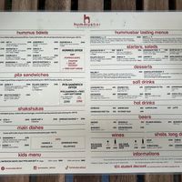 Card  at Hummus Bar - Nagymező utca in Budapest