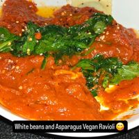 White beans, asparagus vegan ravioli. at Corleone's Trattoria in Savannah