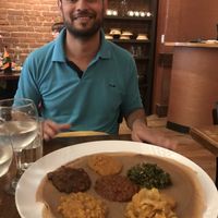 Dinner with hubby was delicious  at Mesob Ethiopian in Montclair