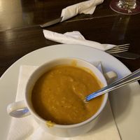Sweet potato &coconut soup ,really tasty   at Port Askaig Hotel & Stores in Islay