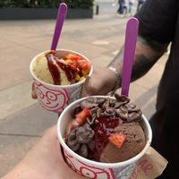 Mango and chocolate   at Beyond Sugar Heladería in Mexico City