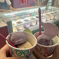 El helado de taro es una chulada, solo que sus conos no son aptos ):   at Beyond Sugar Heladería in Mexico City