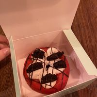 red velvet doughnut  at Rodeo Doughnut- Fleet Street in London