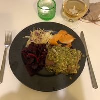 Spinach lasagna smothered in pesto.   So good!  at Glo - Engjateigur in Reykjavik