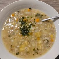 Barley soup at Marvelous Vegan Plant Power Food in Bogota