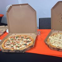 Hawaiian, Neapolitan, and Chick’n pizza  at Marvelous Vegan Plant Power Food in Bogota