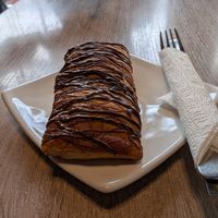 Chocolate pastry at Marvelous Vegan Plant Power Food in Bogota