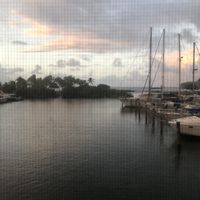 View from indoor table   at The Galleon in St Croix