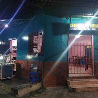 Left is the food at Comedor y Pupuseria in El Delirio