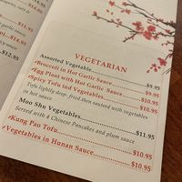 Vegetable options   at Hunan Chinese Restaurant in Pagosa Springs