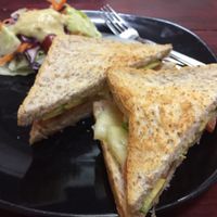 Avocado, tomato sandwich with pineapple ginger dressing, 90 baht at Beetroot Stories Cafe in Chiang Mai
