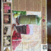 Drinks menu at Beetroot Stories Cafe in Chiang Mai