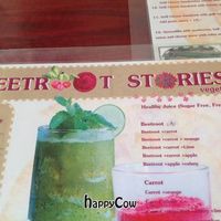 Menu at Beetroot Stories Cafe in Chiang Mai