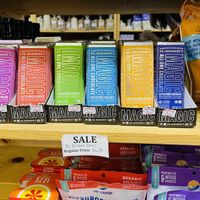 Dr. Bronner’s infamous vegan chocolates  at Wooster Natural Foods in Wooster