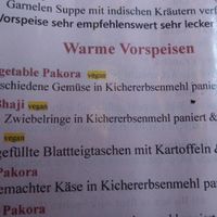 Vorspeisen at Taj E India in Gummersbach