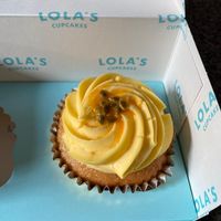 Vegan Passion Fruit cupcake at Lola's Cupcakes - Canary Wharf in East London