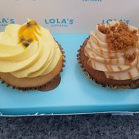 Passion fruit and caramel biscuit cupcakes at Lola's Cupcakes - Waterloo in South East London