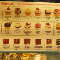 Clearly labelled vegan options at Lola's Cupcakes - Waterloo in South East London