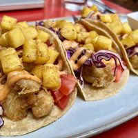 tacos baja (pineapple added)  at Fresh & Co in Mexico City