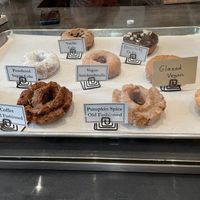 The three vegan options that were available when I went were glazed, powdered sugar, and cinnamon sugar    at Status Dough in Knoxville